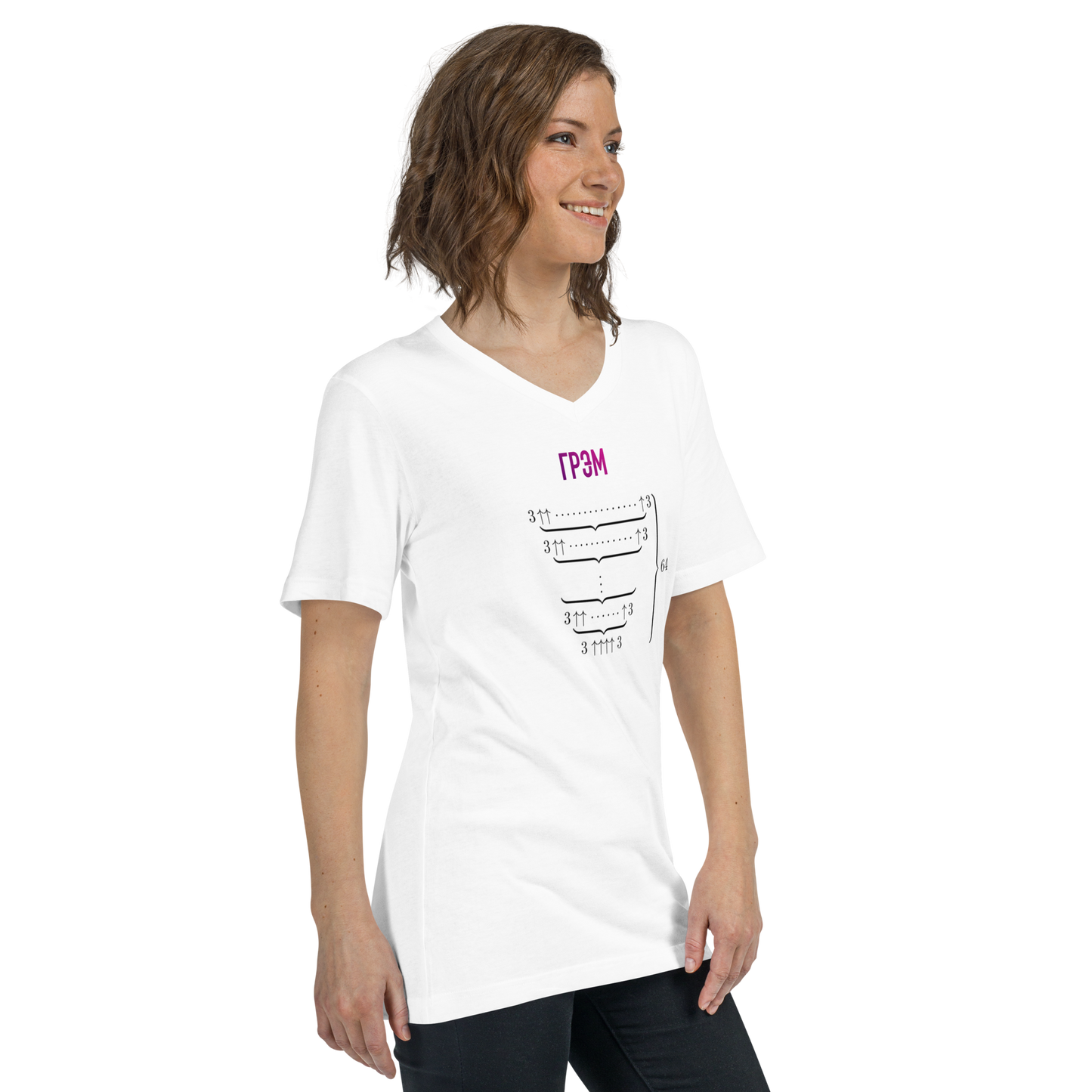 Футболка с логотипом и формулой Грэма с v-образным вырезом, унисекс