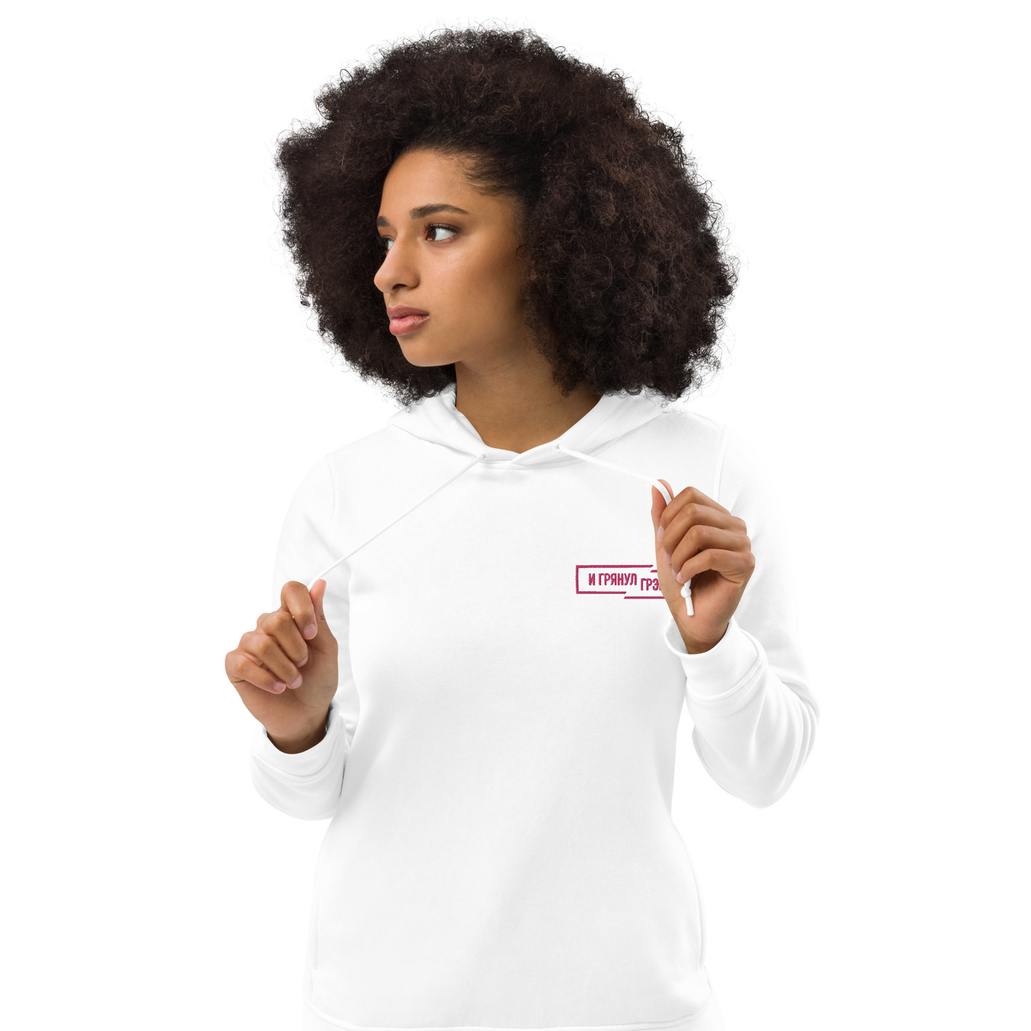 Женское худи с вышивкой приталенного кроя