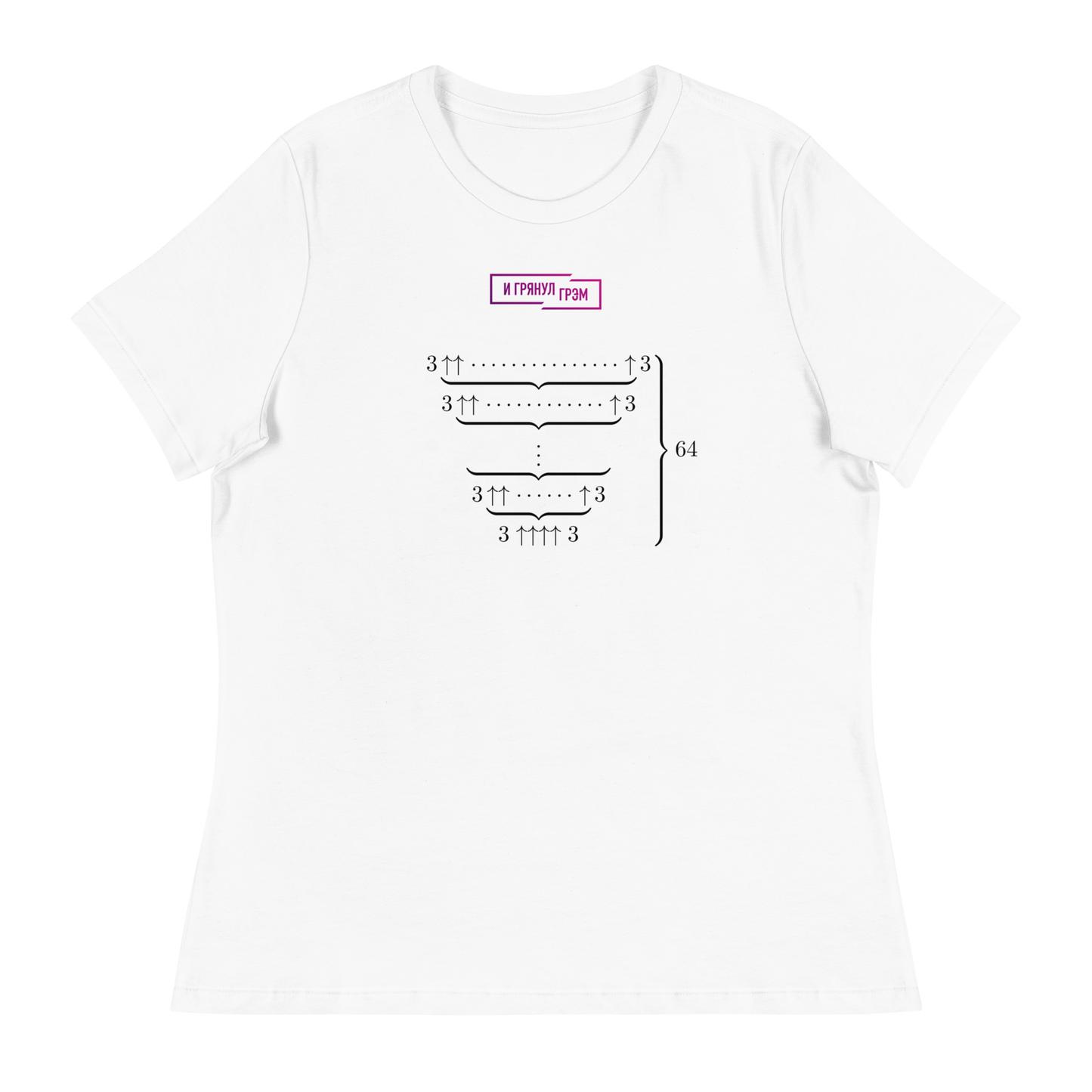 Женская футболка свободного кроя с логотипом и формулой Грэма